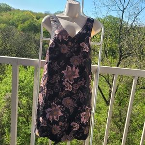 Urban Outfitter Black Floral Dress Satiny Print XS